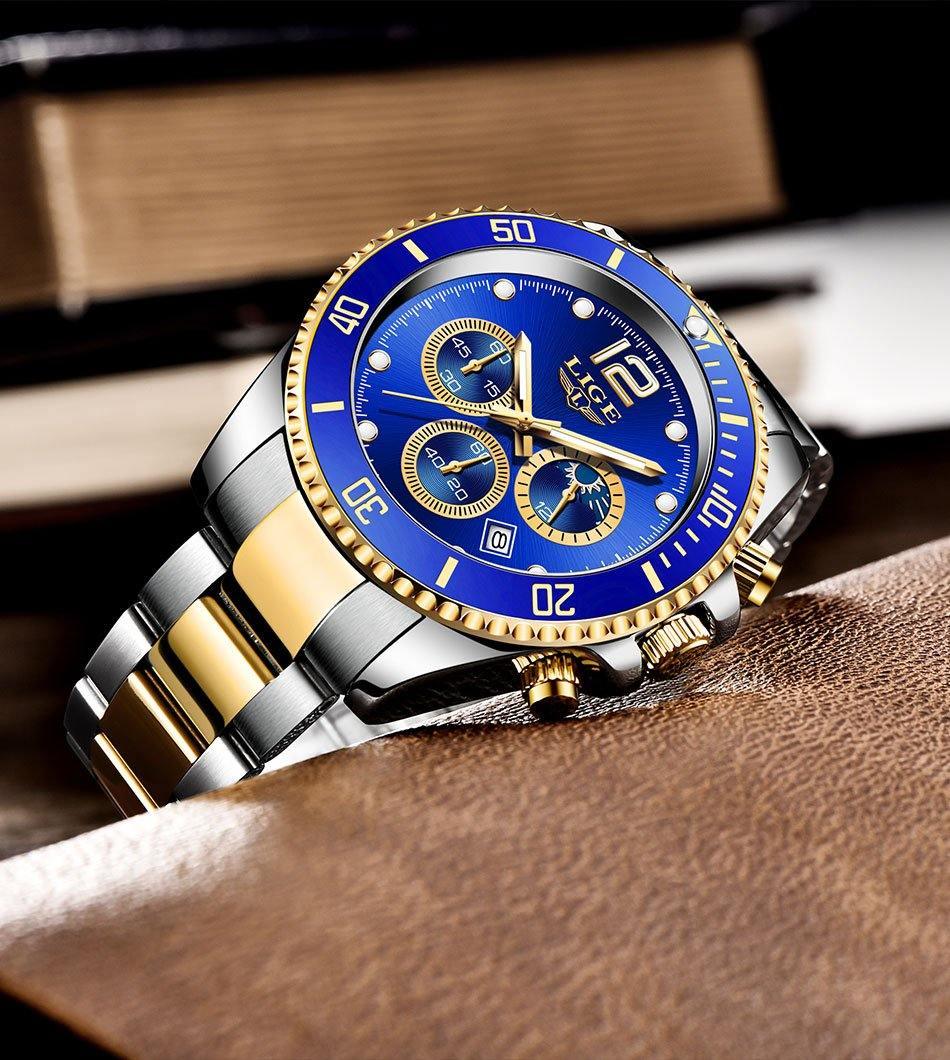 Great Gifts for Men - Top Brand Luxury Stainless Steel Quartz Sport Waterproof Watch - The Jewellery Supermarket