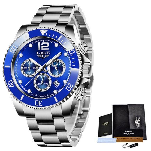 Great Gifts for Men - Top Brand Luxury Stainless Steel Quartz Sport Waterproof Watch - The Jewellery Supermarket