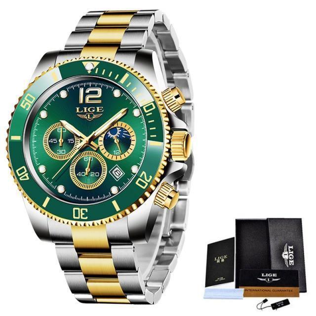 Great Gifts for Men - Top Brand Luxury Stainless Steel Quartz Sport Waterproof Watch - The Jewellery Supermarket