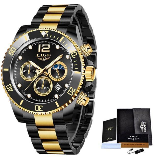 Great Gifts for Men - Top Brand Luxury Stainless Steel Quartz Sport Waterproof Watch - The Jewellery Supermarket