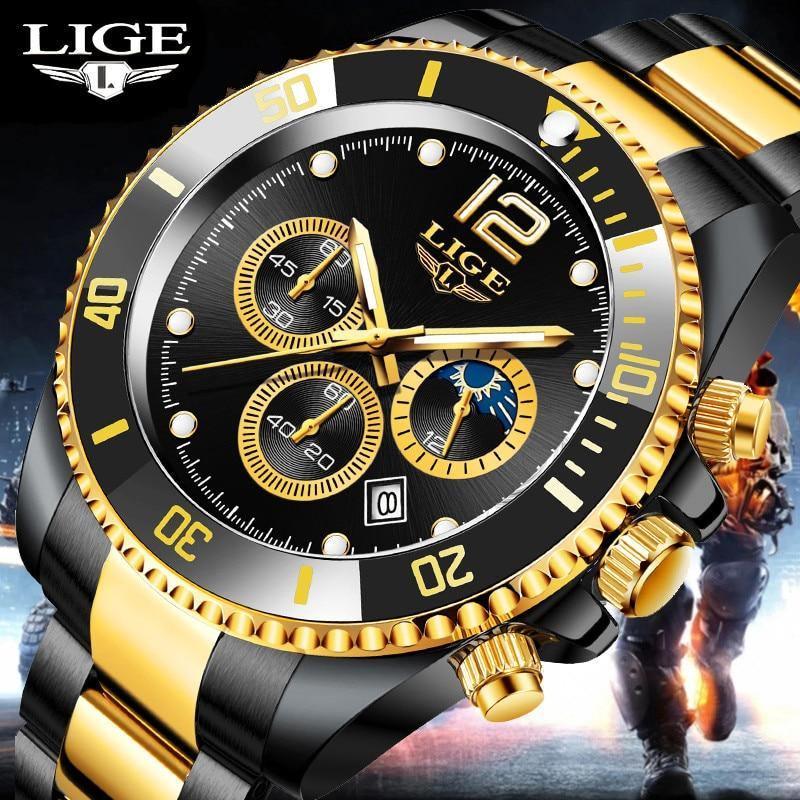Great Gifts for Men - Top Brand Luxury Stainless Steel Quartz Sport Waterproof Watch - The Jewellery Supermarket