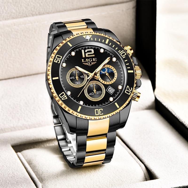 Great Gifts for Men - Top Brand Luxury Stainless Steel Quartz Sport Waterproof Watch - The Jewellery Supermarket
