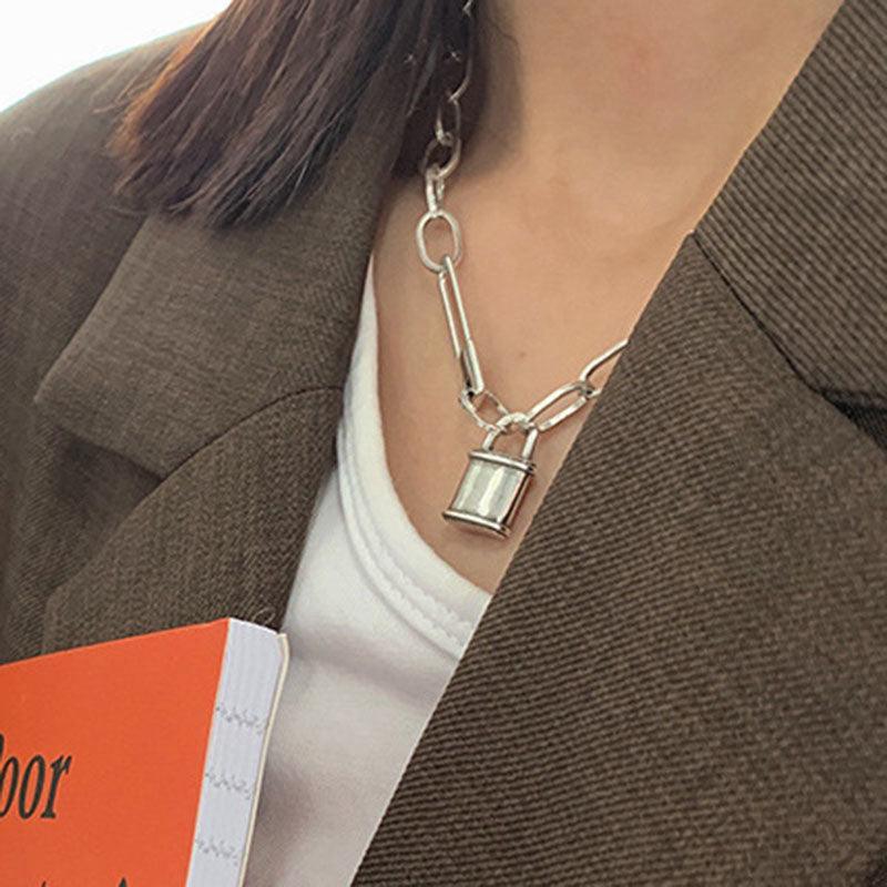 Best Gift ideas - New Trend Vintage Creative Lock Thick Chain Necklace - The Jewellery Supermarket