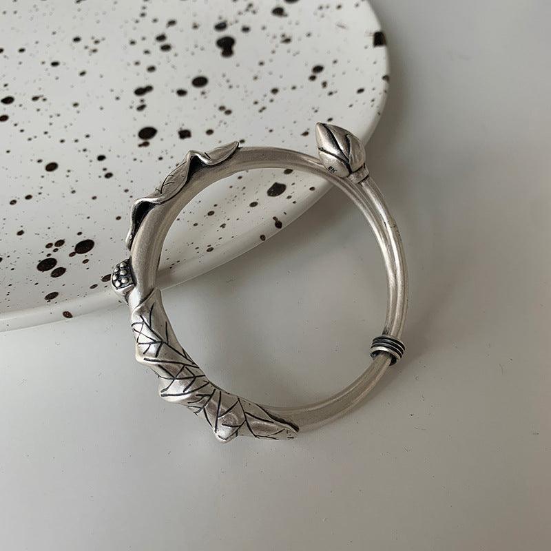 Great Gift Ideas - Elegant Vintage Unique Design Lotus Leaf Handmade Bracelet - The Jewellery Supermarket