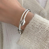 Great Gift Ideas - Elegant Vintage Unique Design Lotus Leaf Handmade Bracelet - The Jewellery Supermarket