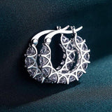 High Quality High Quality AAA+ Cubic Zirconia Diamonds Hoop Earrings - The Jewellery Supermarket