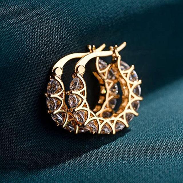 High Quality High Quality AAA+ Cubic Zirconia Diamonds Hoop Earrings - The Jewellery Supermarket
