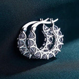 High Quality High Quality AAA+ Cubic Zirconia Diamonds Hoop Earrings - The Jewellery Supermarket