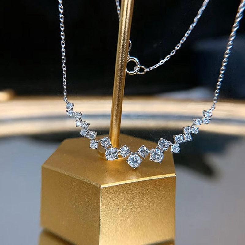 Modern Elegant Women's Necklace with Dazzling High Quality AAA+ Cubic Zirconia Diamonds - The Jewellery Supermarket