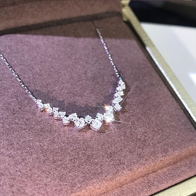 Modern Elegant Women's Necklace with Dazzling High Quality AAA+ Cubic Zirconia Diamonds - The Jewellery Supermarket