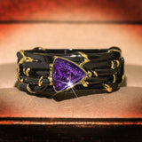Unique Design Exaggerated Black Gold Tungsten Triangle AAA Green Zircon Personality Ring - The Jewellery Supermarket