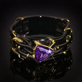 Unique Design Exaggerated Black Gold Tungsten Triangle AAA Green Zircon Personality Ring - The Jewellery Supermarket