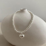 Charming Gifts - Fashion Silver Colour Cute Smiley Love Heart String of Beads Bracelets - The Jewellery Supermarket