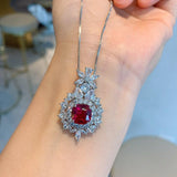 Luxury Lab Created Ruby High Carbon Diamond Jewelry Set for Women - The Jewellery Supermarket