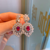 Luxury Lab Created Ruby High Carbon Diamond Jewelry Set for Women - The Jewellery Supermarket