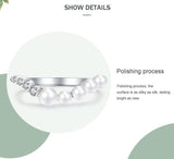 *NEW* Radiant AAAA Simulated Diamonds V Shape Elegant Pearl Sterling Silver Ring - The Jewellery Supermarket