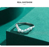 *NEW* Radiant AAAA Simulated Diamonds V Shape Elegant Pearl Sterling Silver Ring - The Jewellery Supermarket