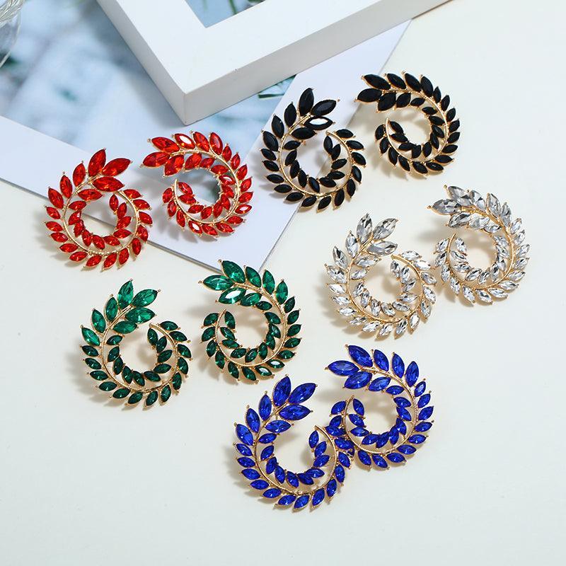 Deal of the Month - Geometric Big Round AAA Rhinestone Statement Luxury Stud Earrings - The Jewellery Supermarket