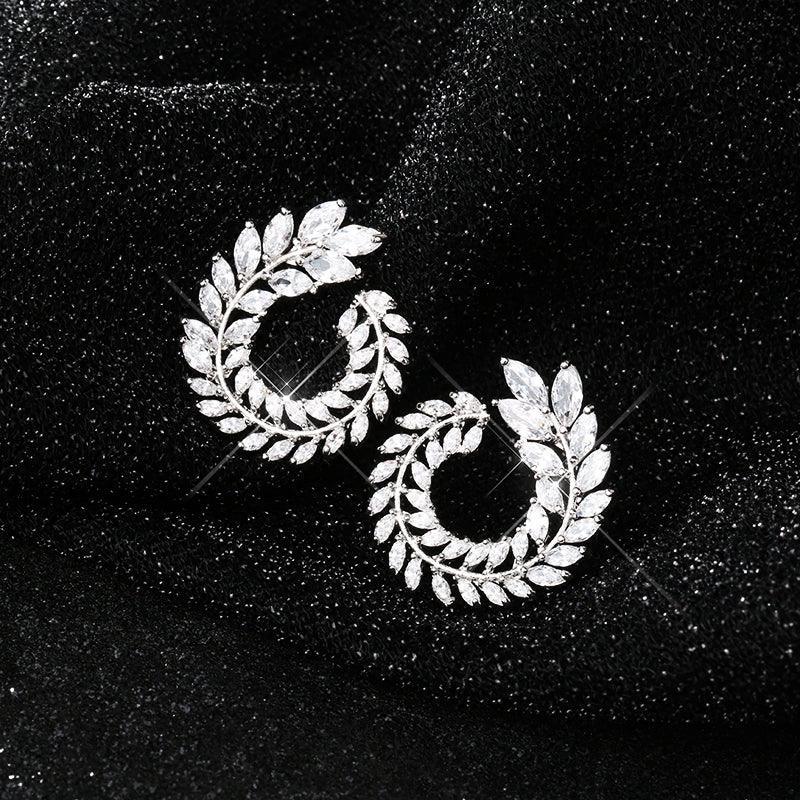 Deal of the Month - Geometric Big Round AAA Rhinestone Statement Luxury Stud Earrings - The Jewellery Supermarket
