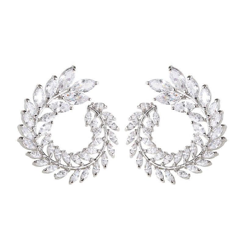 Deal of the Month - Geometric Big Round AAA Rhinestone Statement Luxury Stud Earrings - The Jewellery Supermarket