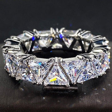 Eternity Triangle ♥︎ High Quality AAA+ Cubic Zirconia Diamonds ♥︎ Ring - The Jewellery Supermarket
