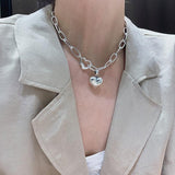 Elegant Vintage Hip Hop Creative LOVE Heart Pendant Thick Chain Bracelet - The Jewellery Supermarket
