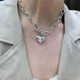 Elegant Vintage Hip Hop Creative LOVE Heart Pendant Thick Chain Bracelet - The Jewellery Supermarket