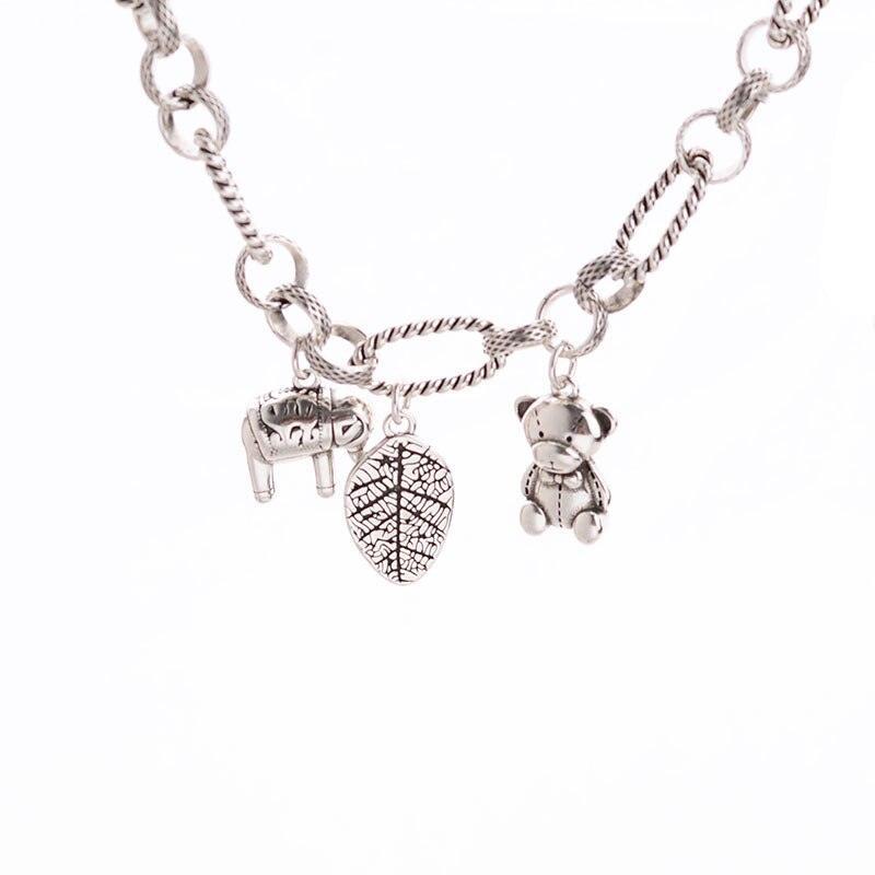 Great Gift Ideas - Fashion Hip Hop Vintage Bear Pendant Thick Chain Bracelet - The Jewellery Supermarket