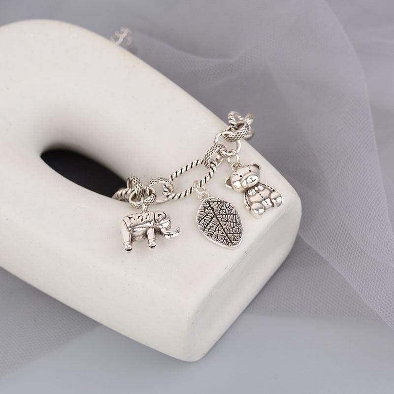 Great Gift Ideas - Fashion Hip Hop Vintage Bear Pendant Thick Chain Bracelet - The Jewellery Supermarket