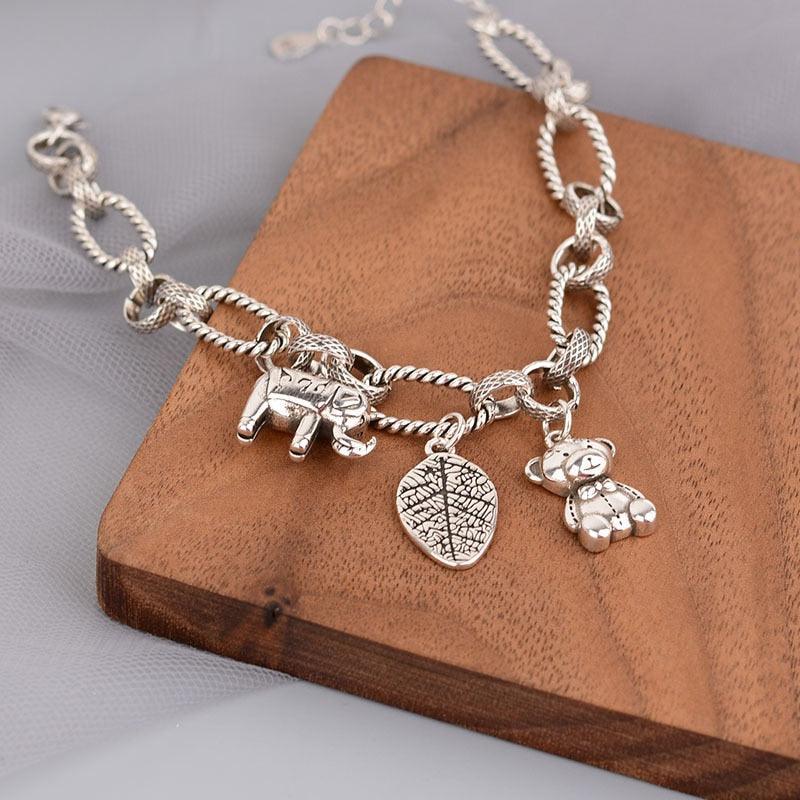 Great Gift Ideas - Fashion Hip Hop Vintage Bear Pendant Thick Chain Bracelet - The Jewellery Supermarket