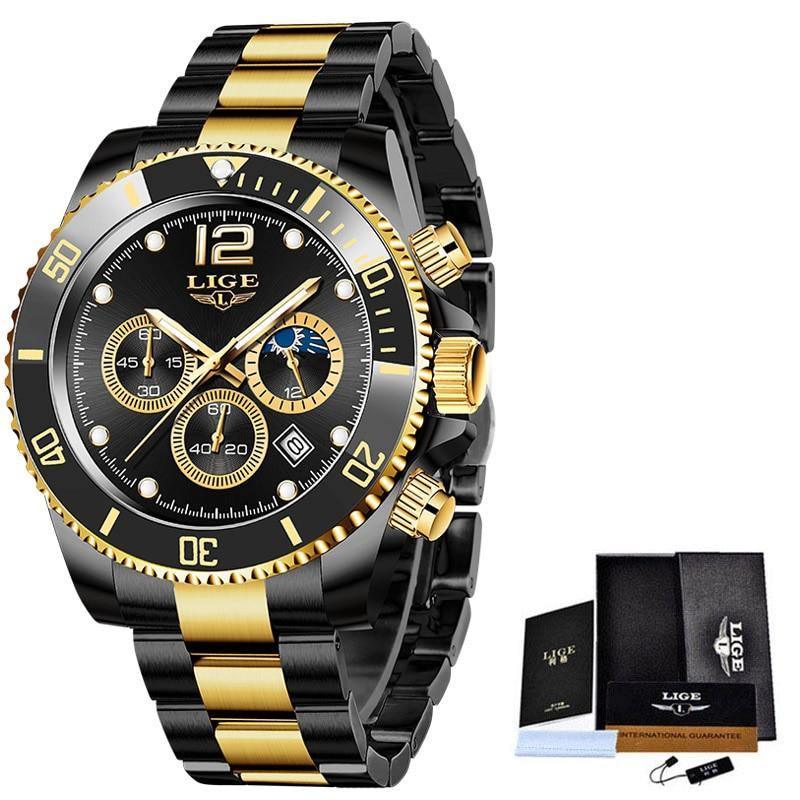 Great Gifts for Men - Top Brand Luxury Stainless Steel Quartz Sport Waterproof Watch - The Jewellery Supermarket