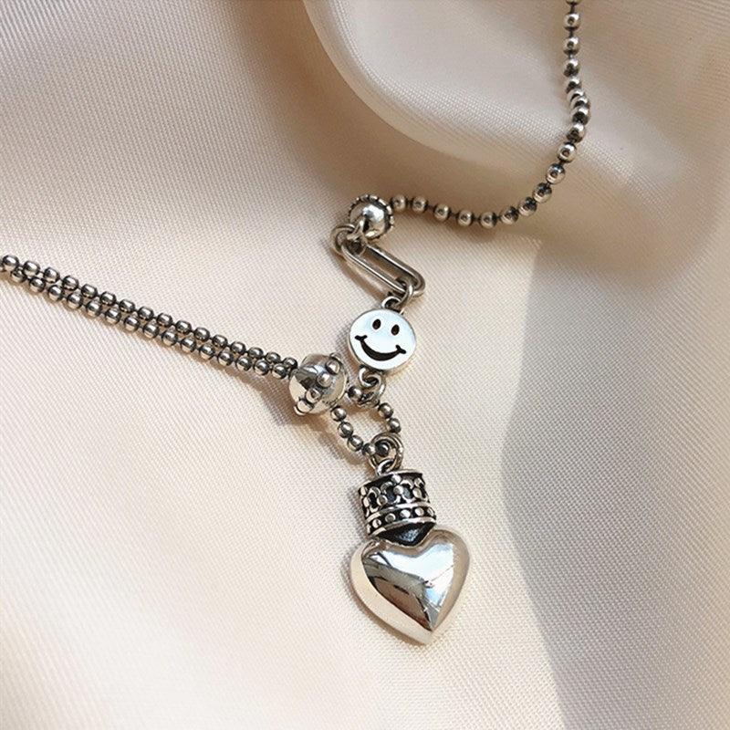 Best Gift Deals - New Trendy Elegant Vintage LOVE Heart Splicing Chain Necklace - The Jewellery Supermarket