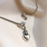 Best Gift Deals - New Trendy Elegant Vintage LOVE Heart Splicing Chain Necklace - The Jewellery Supermarket