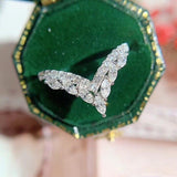 Fashion Design V Shaped Brilliant ♥︎ High Quality AAA+ Cubic Zirconia Diamonds ♥︎ New Trendy Ring