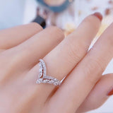 Fashion Design V Shaped Brilliant ♥︎ High Quality AAA+ Cubic Zirconia Diamonds ♥︎ New Trendy Ring - The Jewellery Supermarket