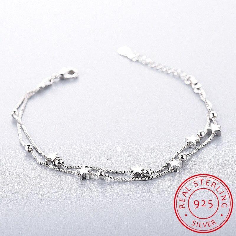 Charming New Fashion Double Layer Chain Star Bracelets & Bangles - The Jewellery Supermarket