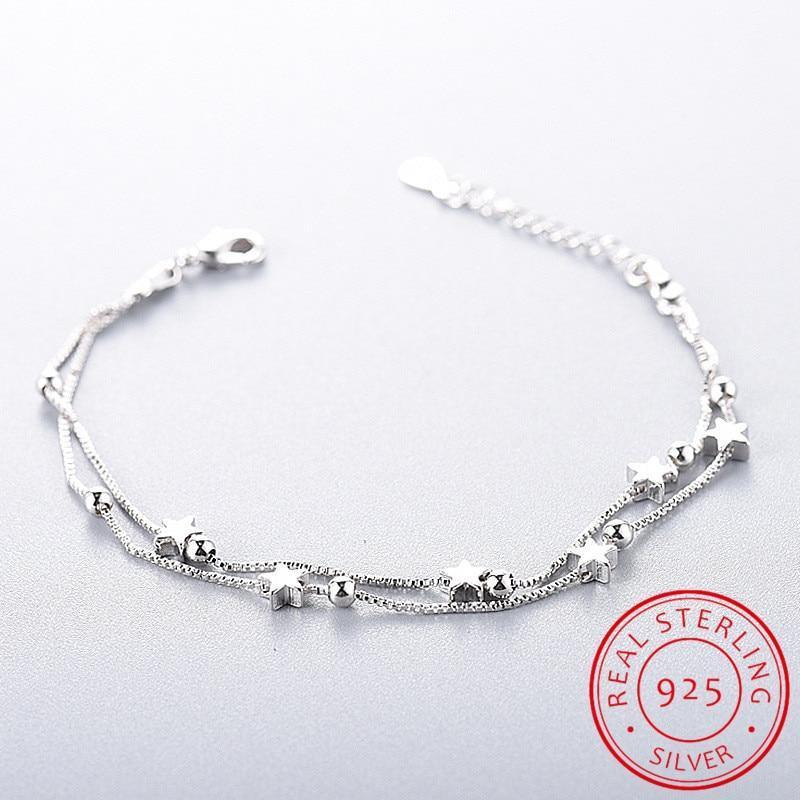 Charming New Fashion Double Layer Chain Star Bracelets & Bangles - The Jewellery Supermarket