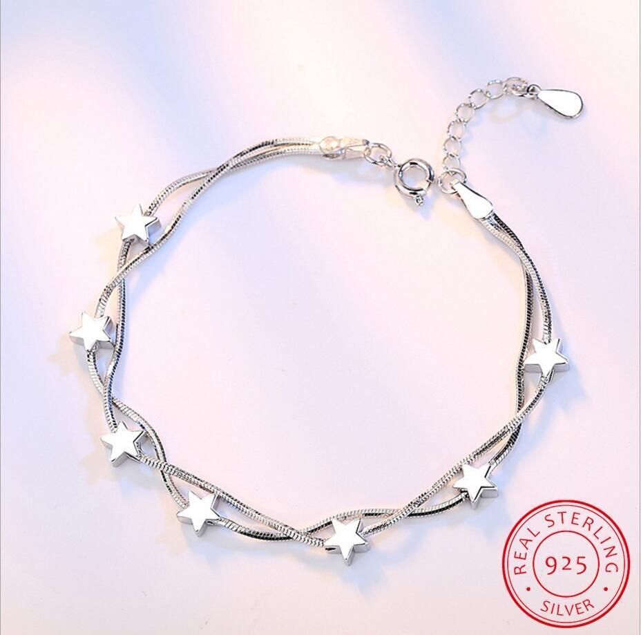 Charming New Fashion Double Layer Chain Star Bracelets & Bangles - The Jewellery Supermarket