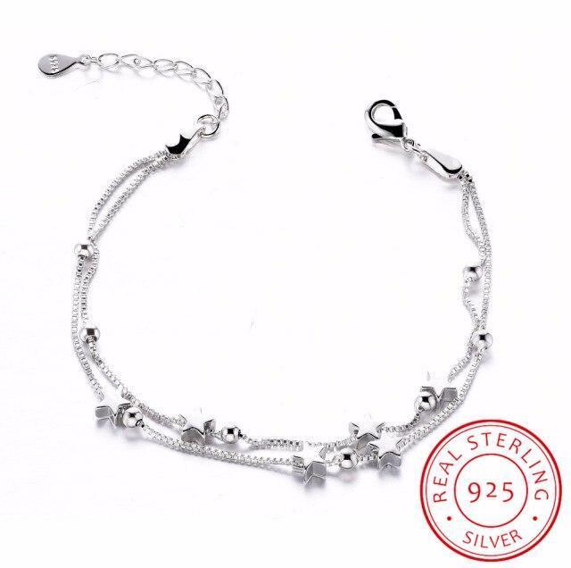 Charming New Fashion Double Layer Chain Star Bracelets & Bangles - The Jewellery Supermarket