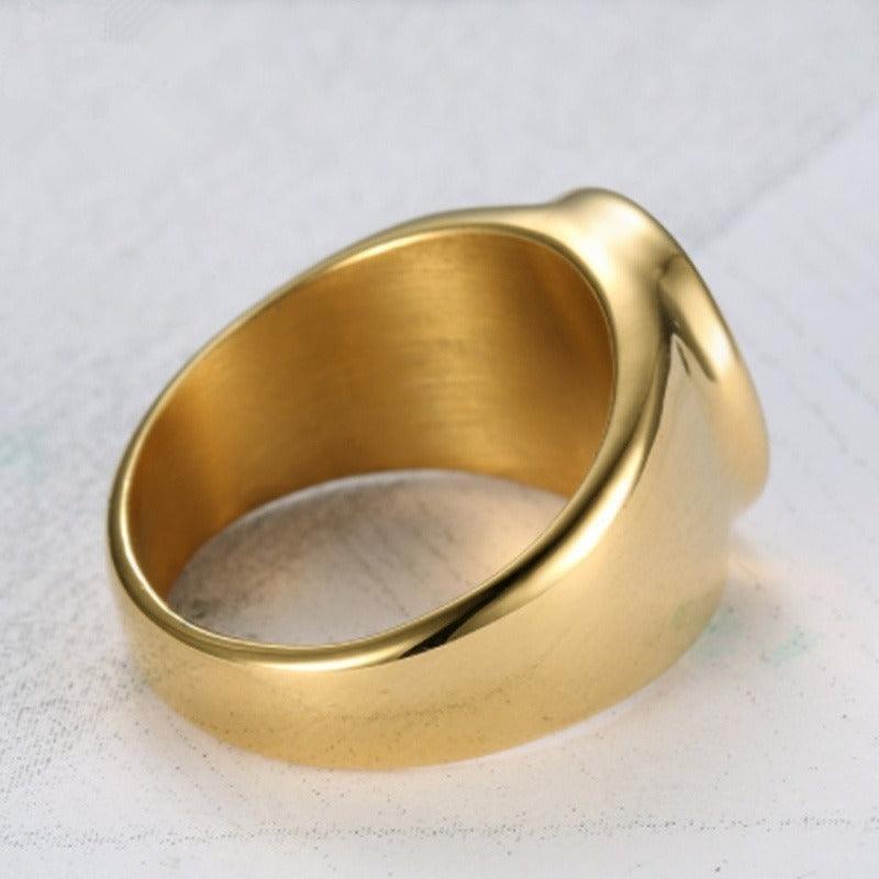 Classic Religious Style Blue Enamel Masonic Men's Ring - The Jewellery Supermarket