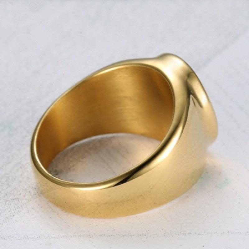 Classic Religious Style Blue Enamel Masonic Men's Ring - The Jewellery Supermarket