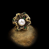 High-end Elegant Natural Baroque Pearl Flower Ring - The Jewellery Supermarket