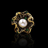 High-end Elegant Natural Baroque Pearl Flower Ring - The Jewellery Supermarket