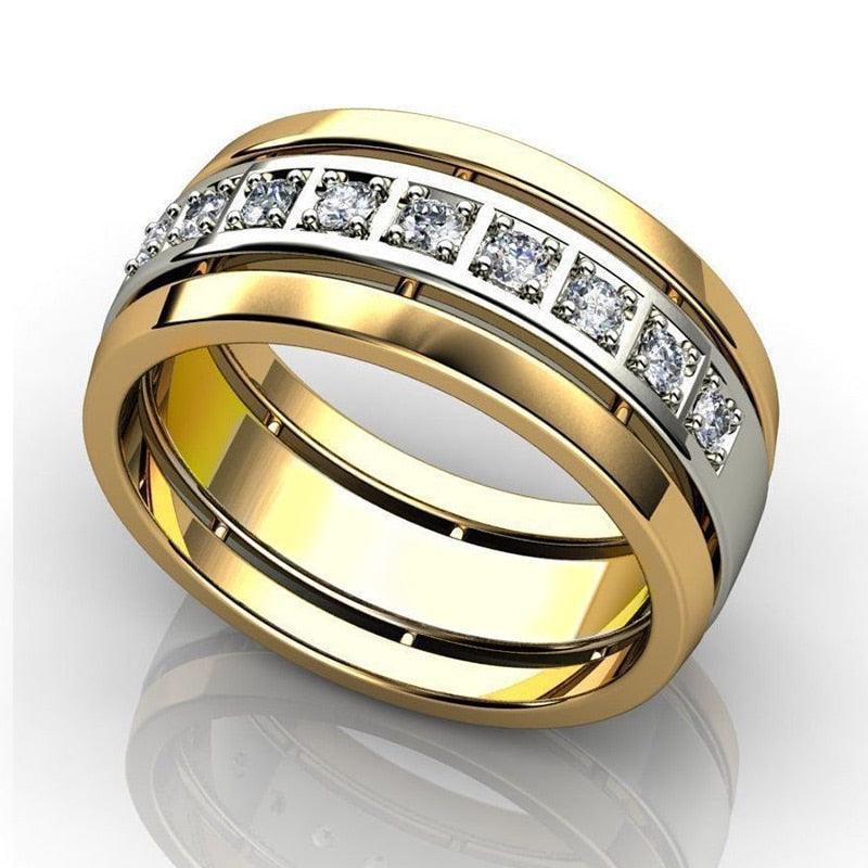 Shiny Classic AAA+ Cubic Zirconia Diamonds Eternity Couple Ring - The Jewellery Supermarket