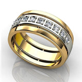 Shiny Classic AAA+ Cubic Zirconia Diamonds Eternity Couple Ring - The Jewellery Supermarket