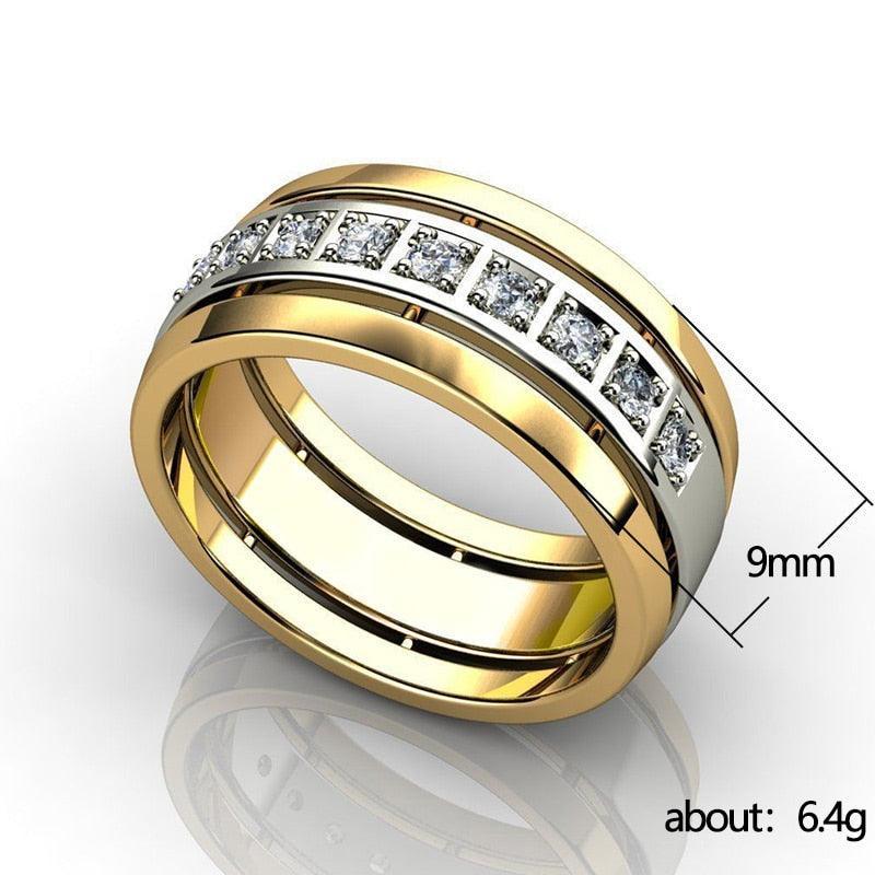Shiny Classic AAA+ Cubic Zirconia Diamonds Eternity Couple Ring - The Jewellery Supermarket