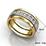 Shiny Classic AAA+ Cubic Zirconia Diamonds Eternity Couple Ring - The Jewellery Supermarket