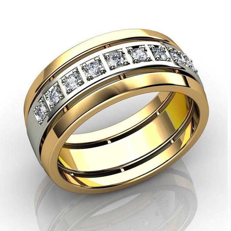 Shiny Classic AAA+ Cubic Zirconia Diamonds Eternity Couple Ring - The Jewellery Supermarket