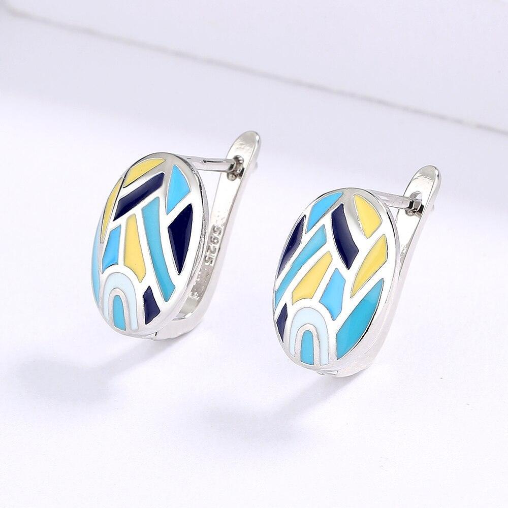 Classic Irregular Colorful Enamel Simple Drop Fashion Earrings - The Jewellery Supermarket