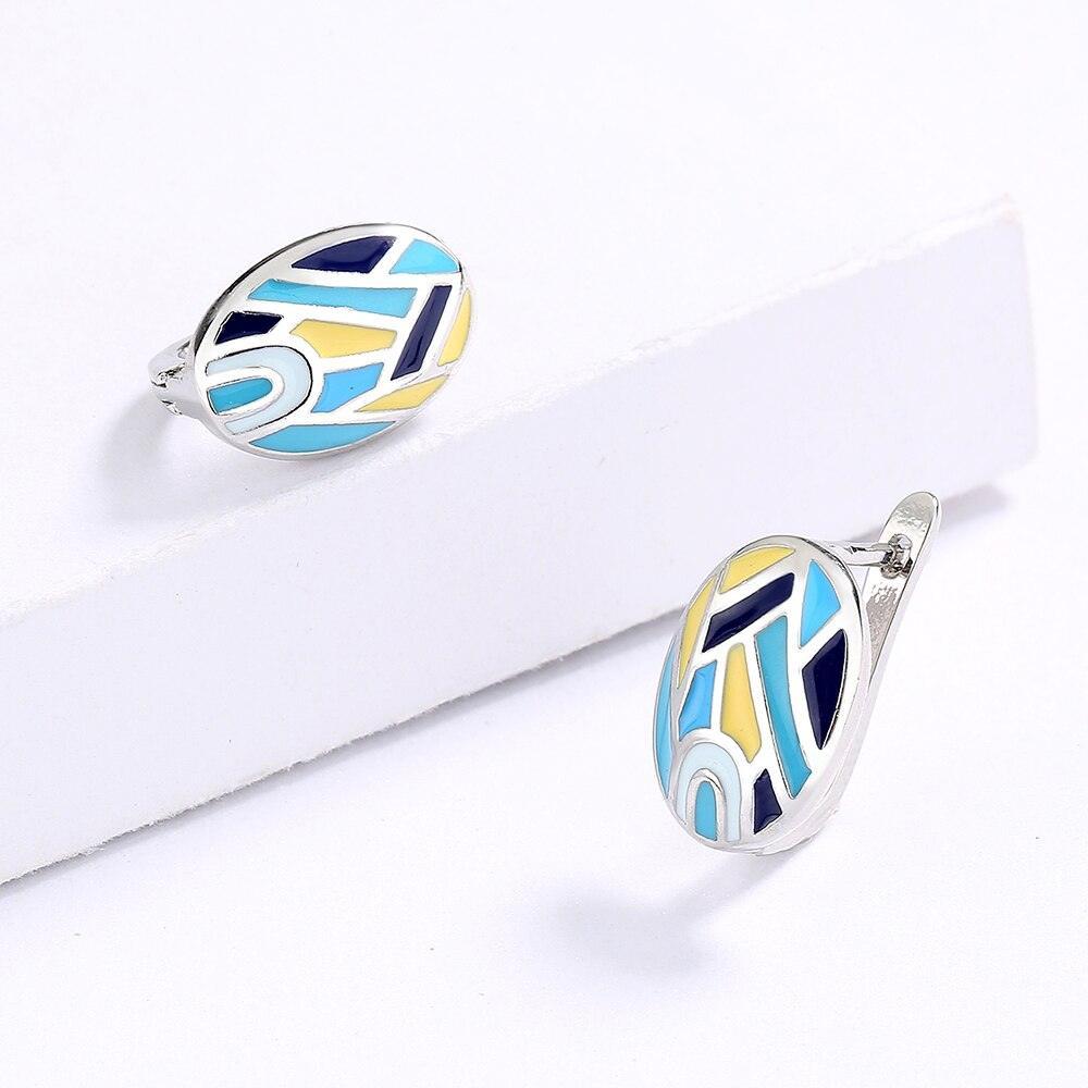 Classic Irregular Colorful Enamel Simple Drop Fashion Earrings - The Jewellery Supermarket